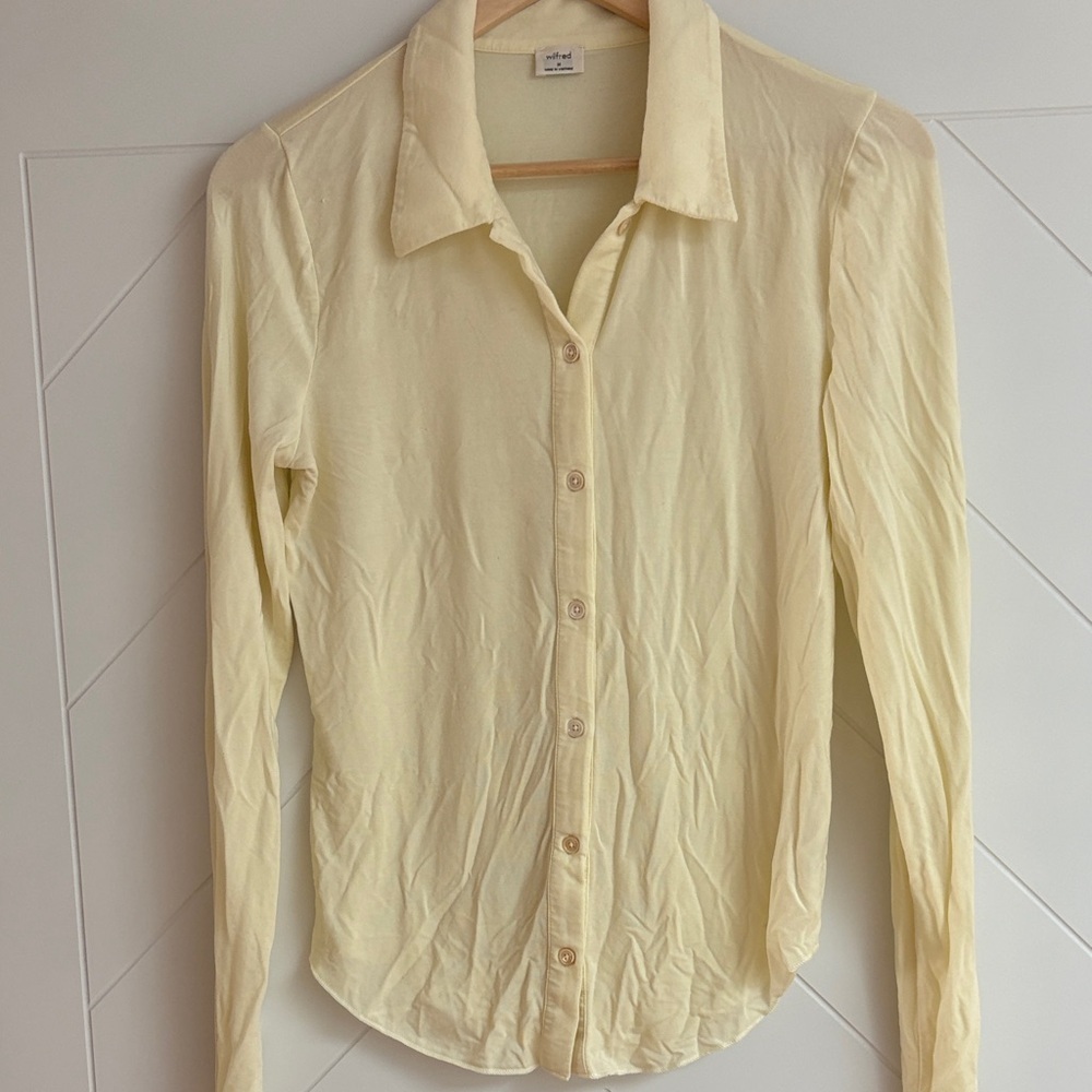Wilfred Butter Yellow Collared Shirt​